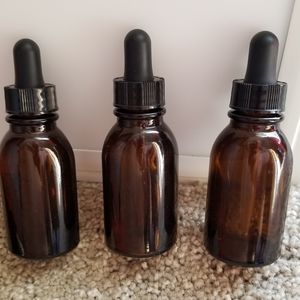 1oz Amber Glass Bottle with Screw On Black Dropper
